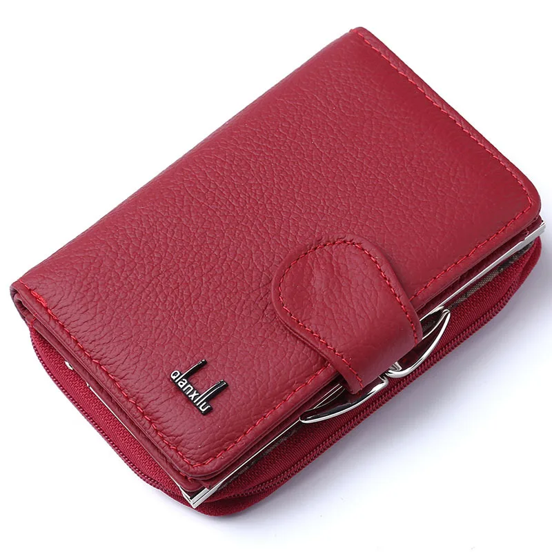 

Long Section Leather Wallet Lady Leather Zipper Thirty Percent Of Foreign Trade In Buckle Purse Wallet