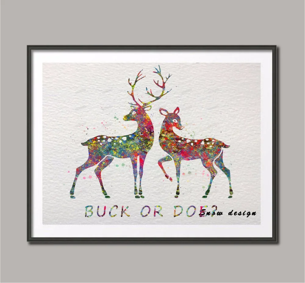 Rikivity оригинальный постер Buck или Doe с принтом Картина на холсте настенная живопись