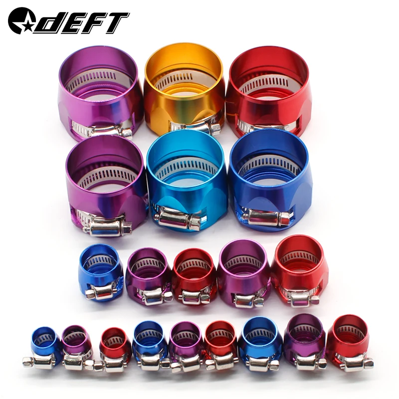 Car Accessories Oil Fuel Hose Clamp Hex Finishers Aluminum Hose End Fitting Oil Water Pipe Adapter AN4 AN6 AN8