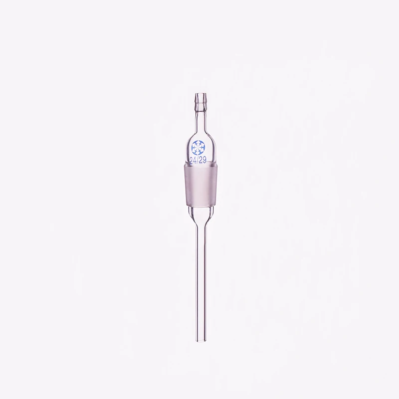 Straight suction connector External grinding Male 24/29 Lower glass tube length 100mm Air duct Snorkel Glass gas pipe | Канцтовары для
