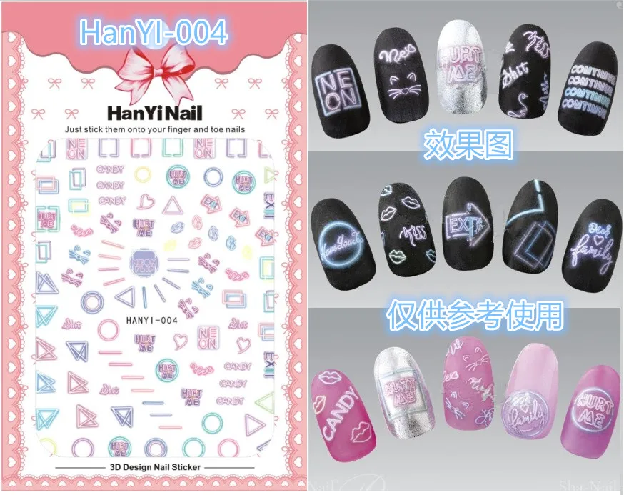 HanYiNail 001-027 мультяшная мышь эмоджо фантастика цветы перо наклейки для ногтей Harajuku наклейки для ногтей наклейки для маникюра