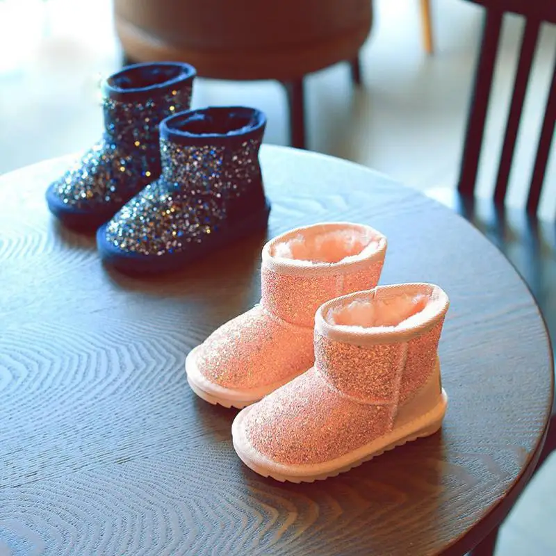 JABASIC/яркие блестящие детские боты коллекция 2018 года зимние сапоги из расшитой