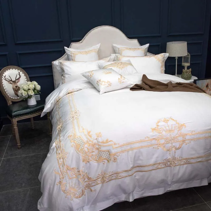 Роскошный комплект постельного белья для отеля 100% Комплект из длинного степлера