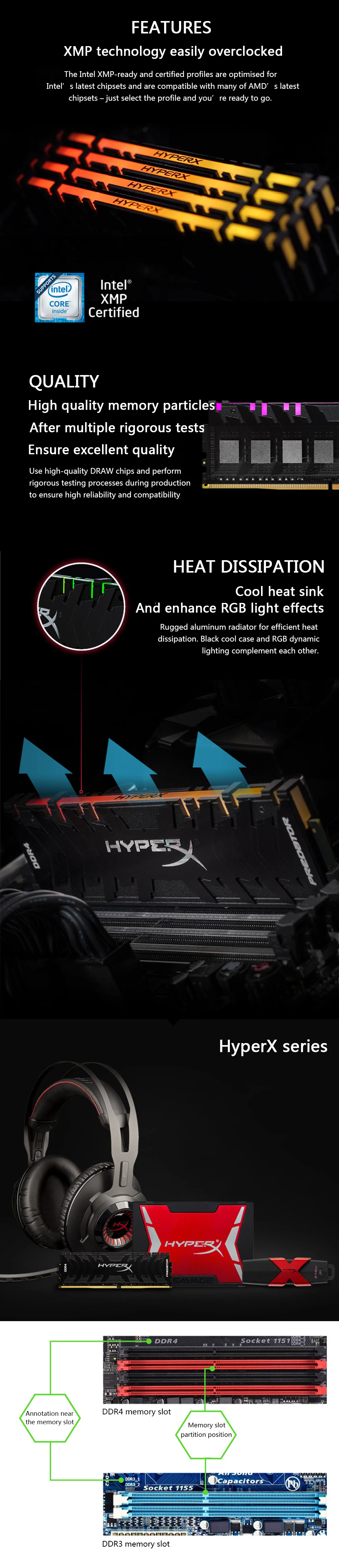 Оперативная память kingston HyperX Predator Black 8 Гб 16 Гб 3000 МГц DDR4 CL15 DIMM XMP HX430C15PB3/16 Память ddr4 для настольных компьютеров