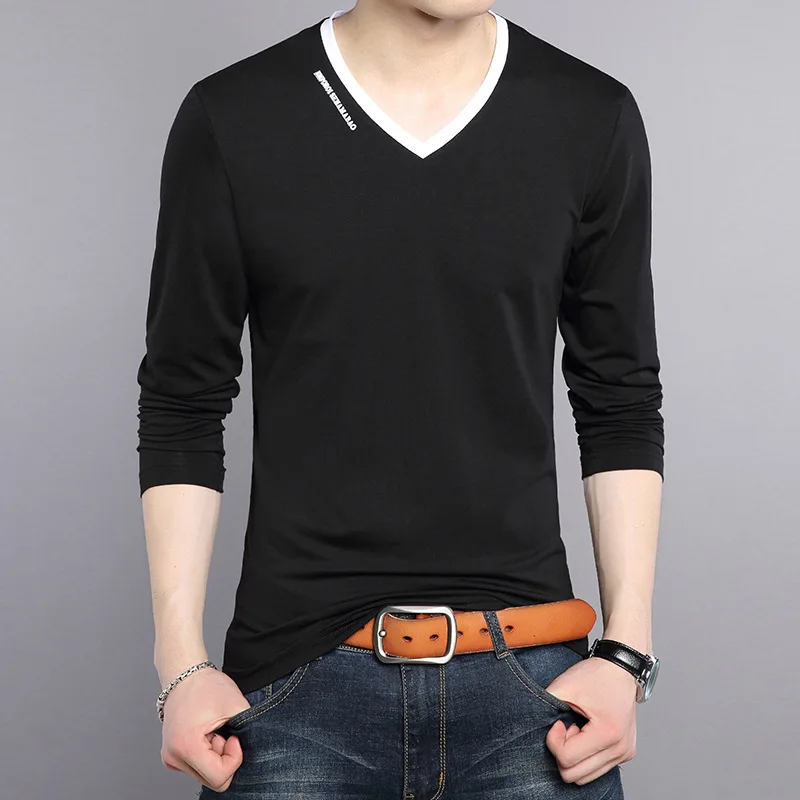 

Autumn new style Classic V-Neck Sweater Men Knitted Cashmere Wool Pullover Men Solid Color Long Sleeve Shirt Men Cotton Sweater