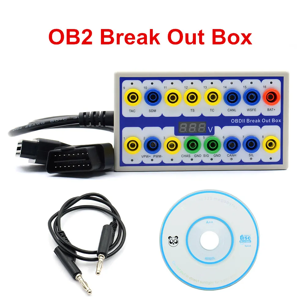 Break Out Box Новинка, автомобильная коробка OBDII obd Breakout Box, автомобильный протокол, детектор, автомобильный интерфейс obd2, автомобильный монитор с контактной коробкой - Цвет: Break Out Box
