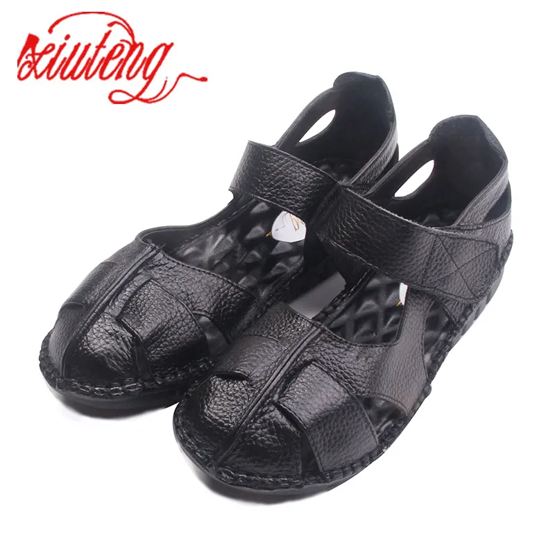 Сандалии Xiuteng женские кожаные ручной работы удобные босоножки с мягкой подошвой