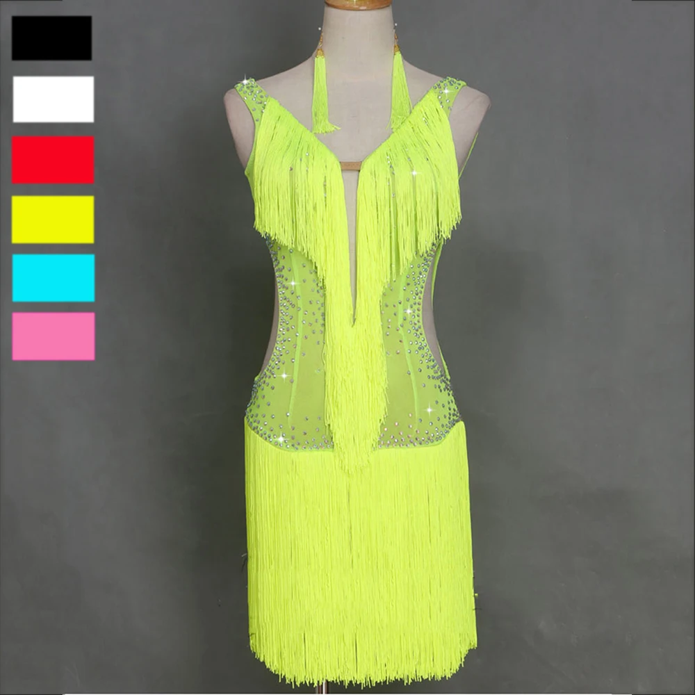 Настоящие платья для латиноамериканских танцев дам розовые красные юбки со