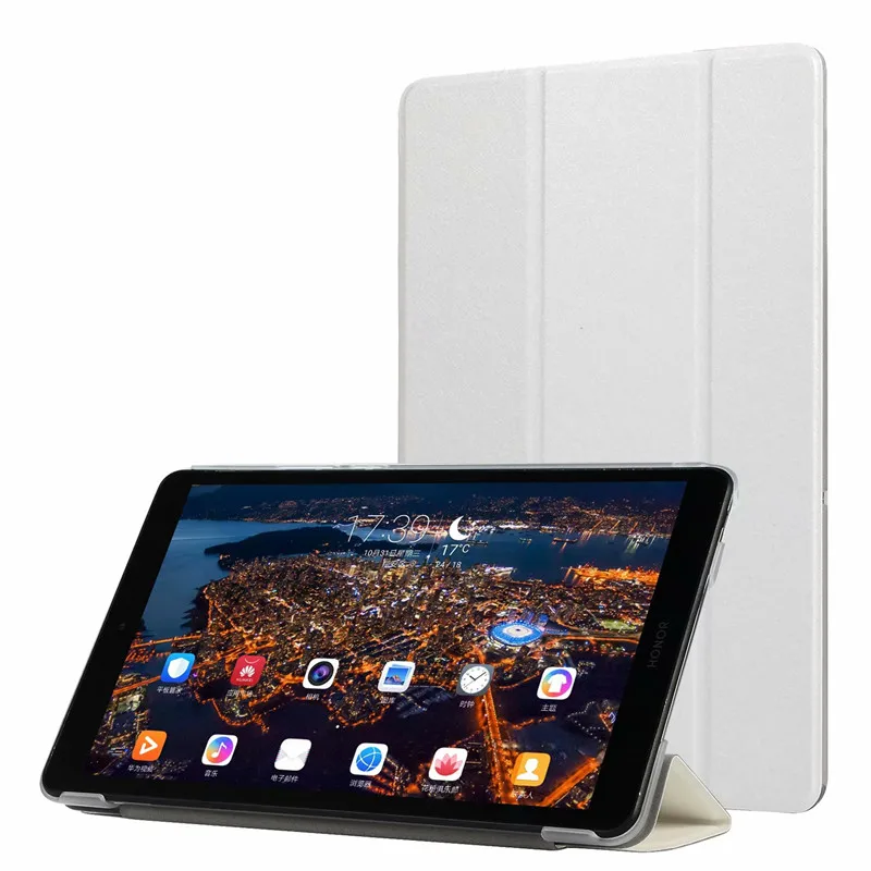 Откидная подставка из искусственной кожи чехол для huawei MediaPad T5 8,0 JDN2-W09/AL00 8 дюймов чехол для планшета huawei Honor Pad 5 8,0 Fundas - Цвет: white