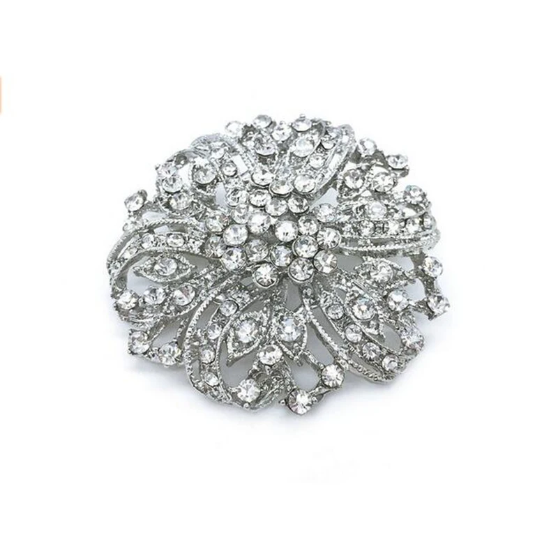 Винтаж родием посеребренные прозрачные стразы с украшением в виде кристаллов со