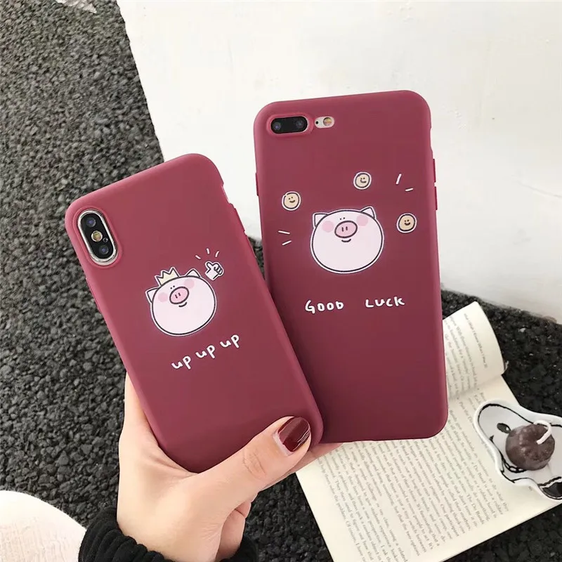 Фиолетовый свинья Задняя крышка Мягкий Силиконовый ТПУ гелевый Capinhas Etui КРЫШКА