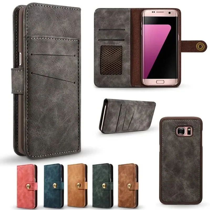 Модный откидной кожаный чехол бумажник с магнитной застежкой для Samsung Galaxy S8 S9 Plus