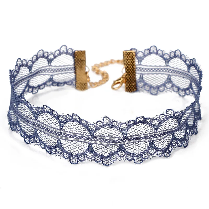 Синий Розовый пикантные короткие татуировки колье Цепочки и ожерелья s полые