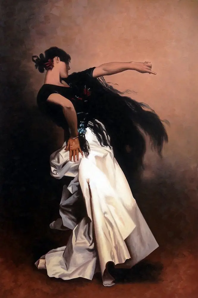 

Female Painting for Bedroom John Singer Sargent of Study for Spanish Dancer, 1879-1882 Portrait Art Hand Made 100%