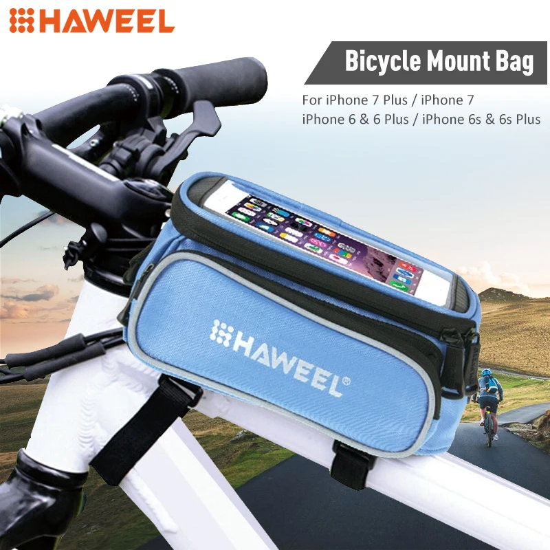 Велосипедная сумка HAWEEL для телефона с двойной рамой и сенсорным экраном iPhone 7 Plus &