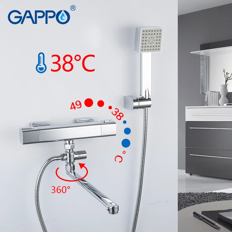 

GAPPO Bathtub Faucets chrome bathroom shower wall mounted thermostat bathtub faucet brass bath taps shower mixer griferia