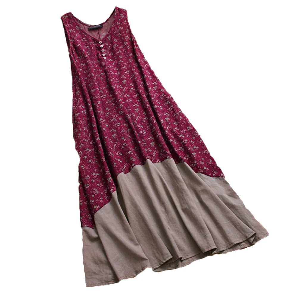 Женское богемное платье без рукавов Платье До Колена С V образным вырезом модель