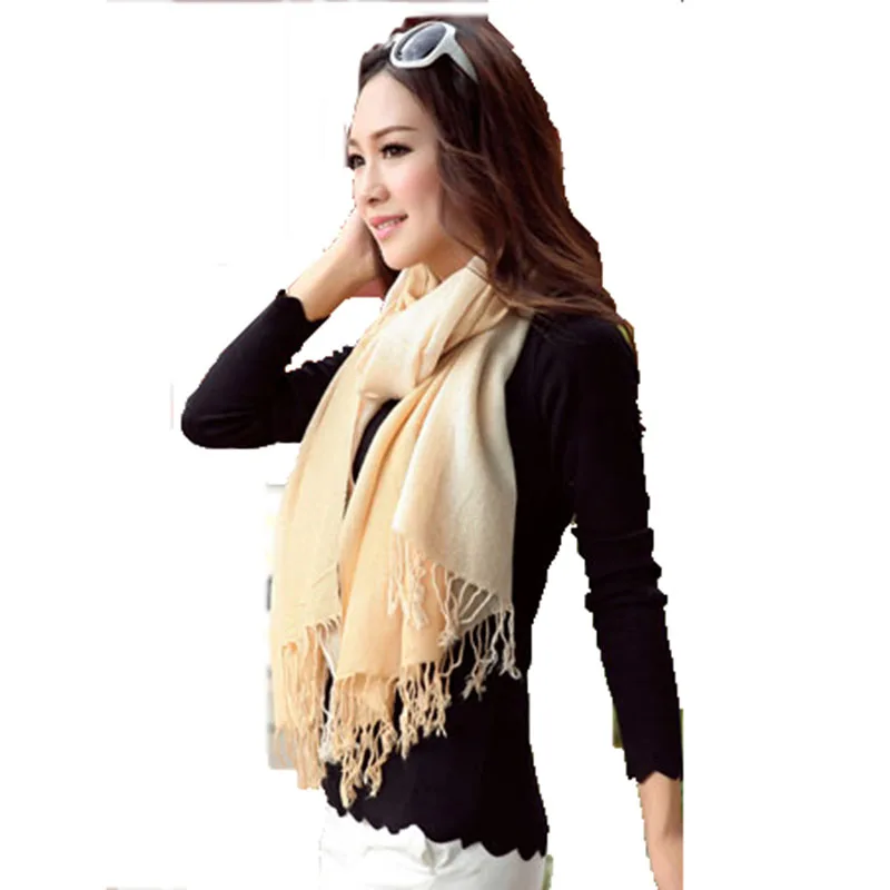 Женский шарф RUNMEIFA мягкий из хлопка с градиентом кашемировый кисточками|brand cashmere