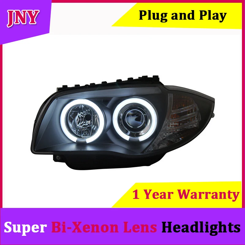 Jny автомобиля фара для BMW E87 2004-2011 120i 130i светодиодный фары H7 ксеноновые линзы