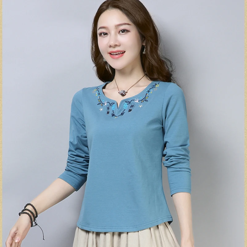 Embroidery blouse women shirts casual plus size korean shirt womens tops and blouses blusas mujer de moda 2021 chemisier femme | Женская
