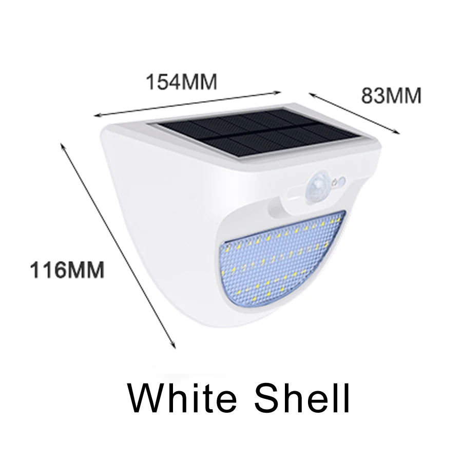 white shell Открытый Солнечный настенный светильник 37 светодиоды движения PIR Сенсор водонепроницаемый садовый светильник путь безопасности аварийное Беспроводной Светильники для крыльца - Испускаемый цвет: white shell