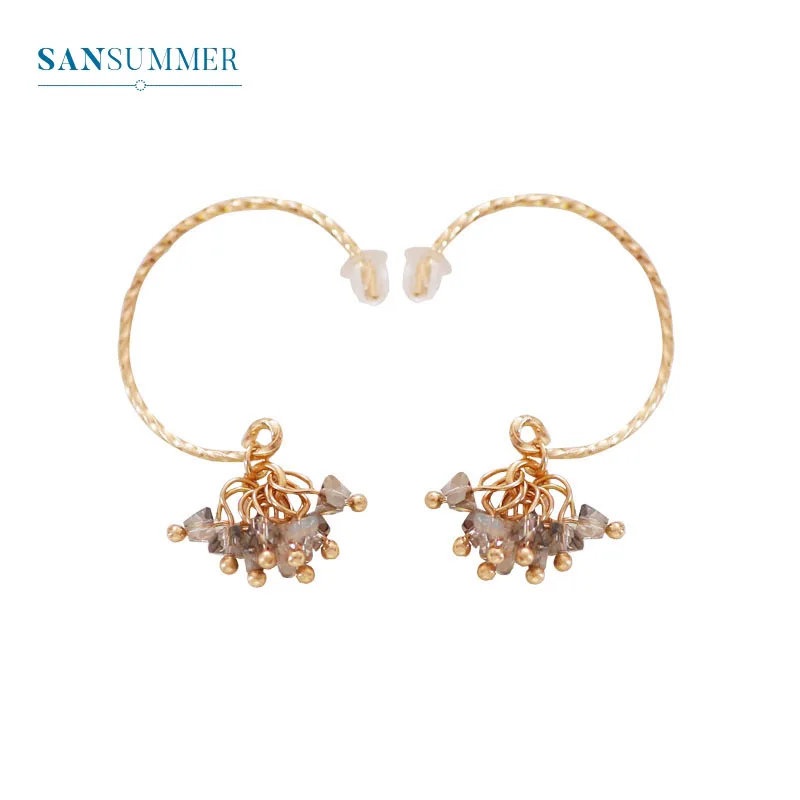 Женские Висячие серьги Sansummer элегантные висячие с маленькими камнями и