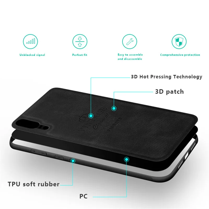 PINWUYO Phone Case for Huawei P20 Cover Back 5.8 inch TPU + PC Protective Cases Shell |