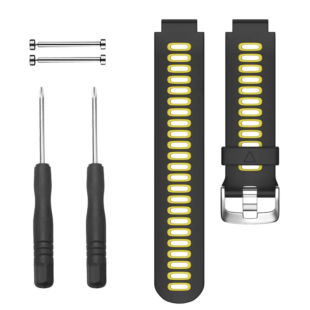 Силиконовый двухцветный удобный сменный ремешок для Garmin Forerunner 735XT 630 620 235 230 220