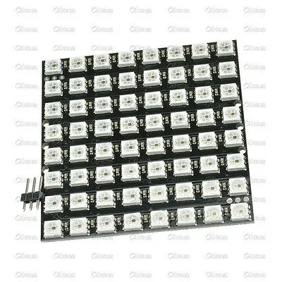 WS2812 8x8 64 LED Matrix 5050 RGB Full-Color Driver Black Board | Электроника
