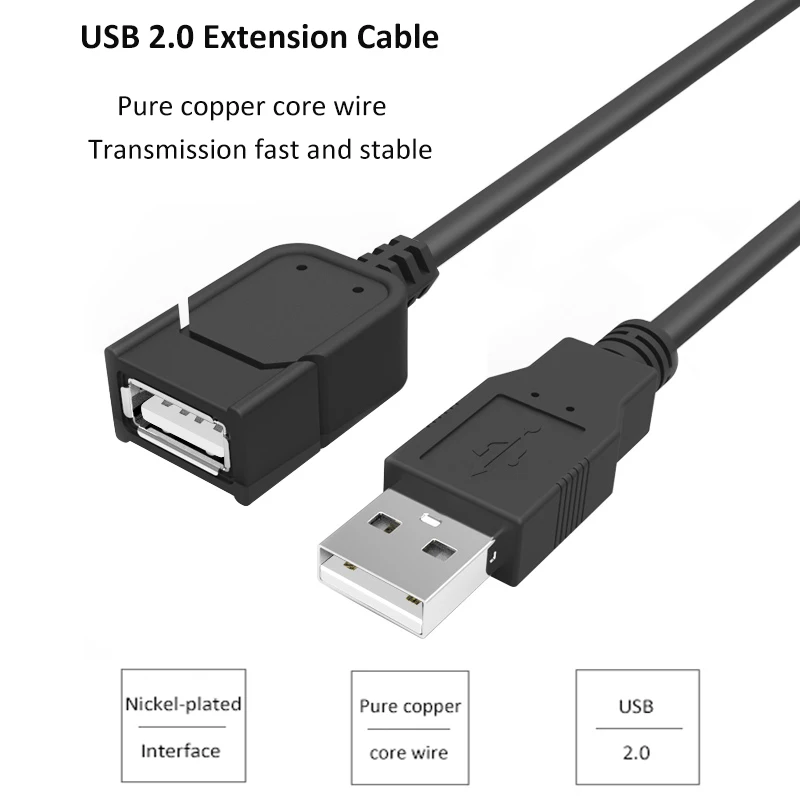 WMZ USB Удлинительный кабель USB-A штекерные кабели 1 5 м 2 0 адаптер-удлинитель кабеля