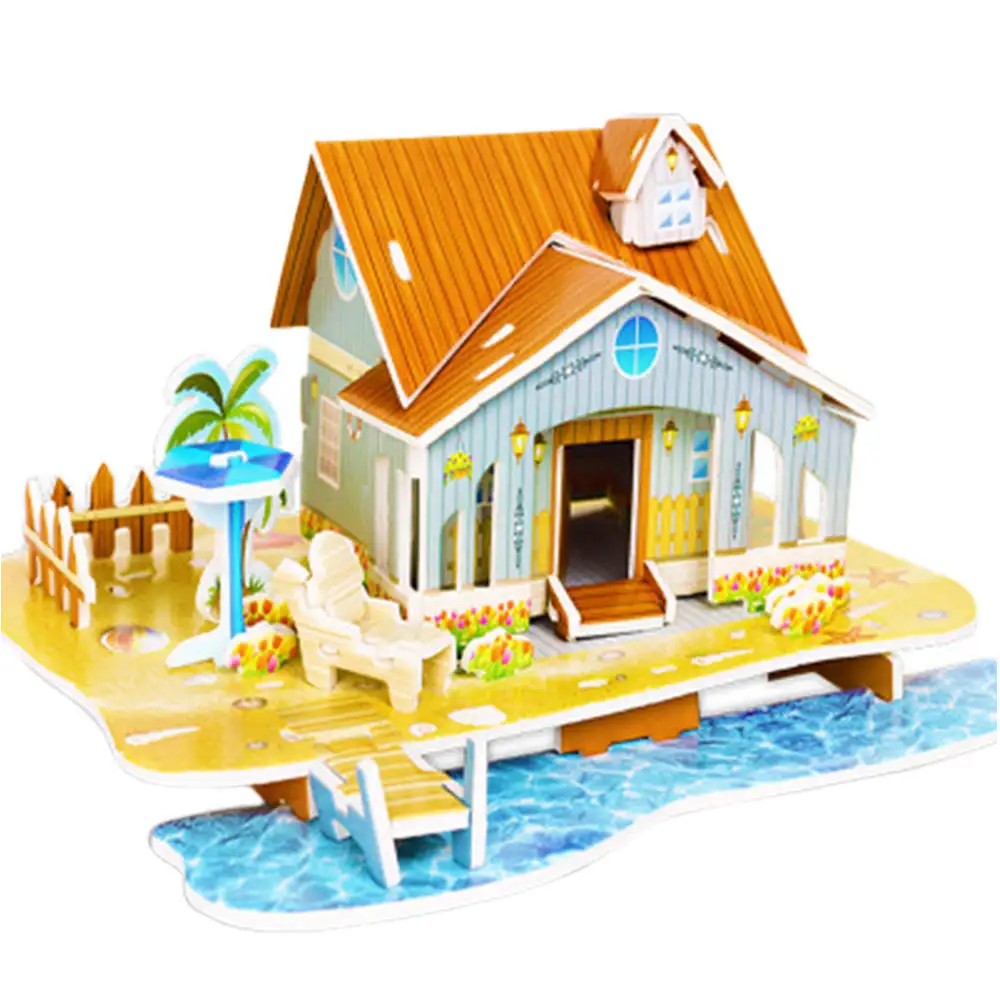 as picture 3D DIY пазл самолет модель мультфильм дом сборка игрушка из бумаги ребенок раннего обучения строительство шаблон подарок Детская палатка головоломка - Цвет: as picture