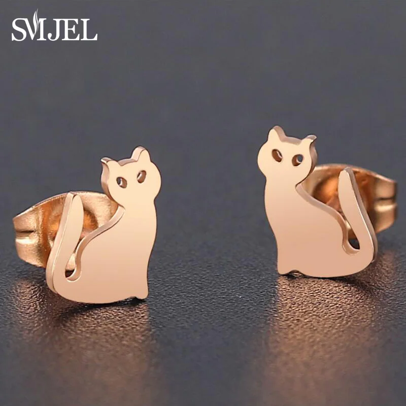Женские серьги-гвоздики SMJEL из нержавеющей стали подарок на день рождения |