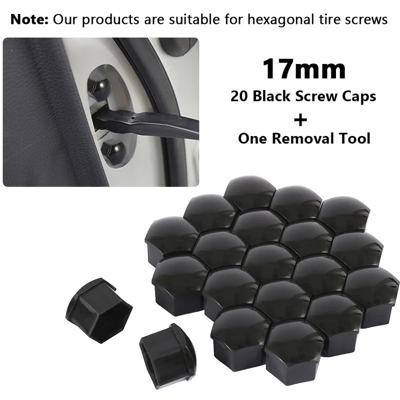 Автомобильная колесная гайка с болтом 21 шт./компл. черные пластиковые гайки 17 мм