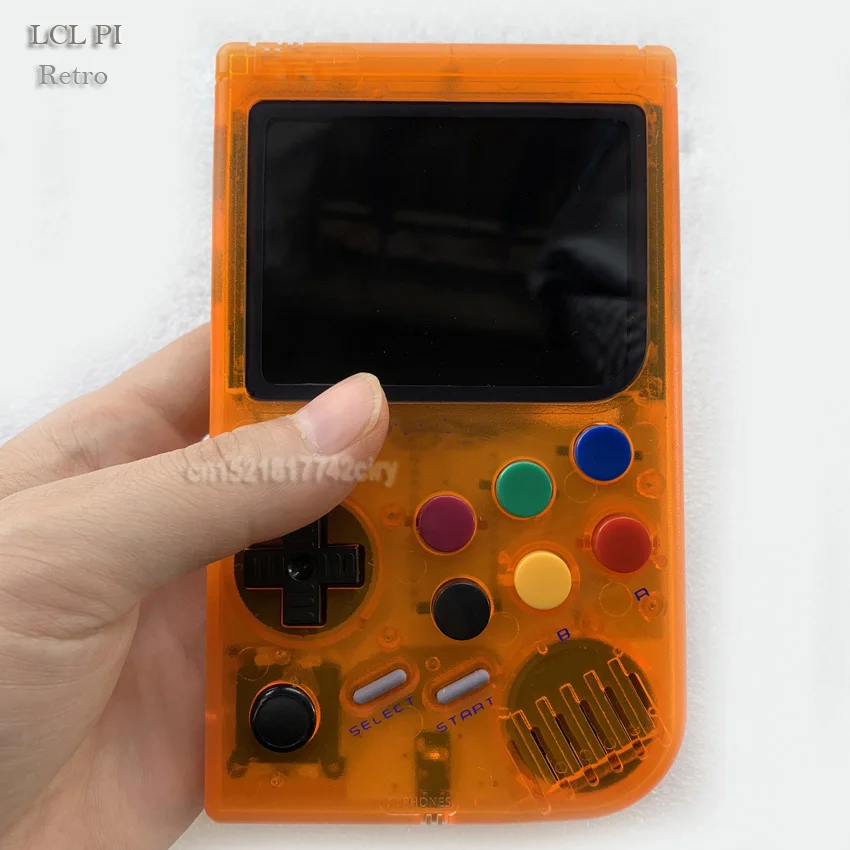 Orange transparent LCL-Pi Ретро Raspberry Pi для портативной игровой консоли gameboy с супер ips/ударный джойстик/мальчик pi 3B/B+ 64 г классический цвет - Цвет: Orange transparent