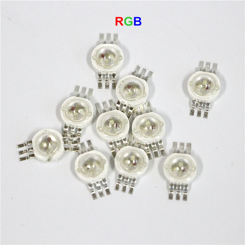 50/100pcs High Power RGB LED COB Chip Red Green Blue With Star PCB DIY Bulb Diodes Lamp 3W Round SMD watts Light Beads | Лампы и