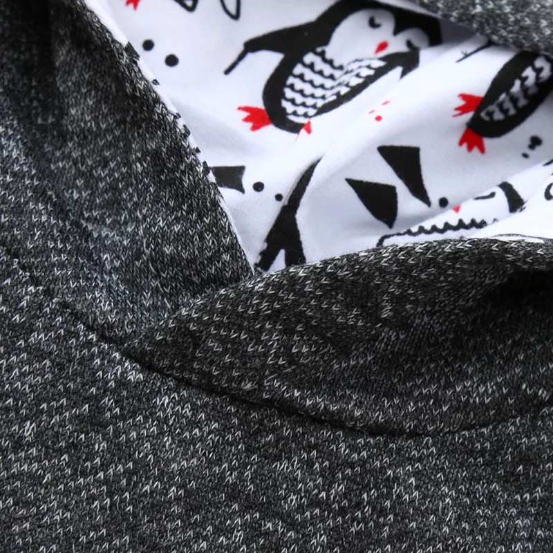 Infants Baby Clothes Set 2019 Spring Clothing Cartoon Penguin Print Cotton Hoody Sweater Pant 2 Pieces Suit For Newborn |