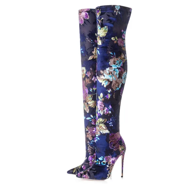 Color Long Boots Mcacchi/пикантные женские сапоги на шпильке; эластичные сапоги; женские ботфорты на высоком каблуке; модные женские сапоги; botas mujer - Цвет: Color Long Boots