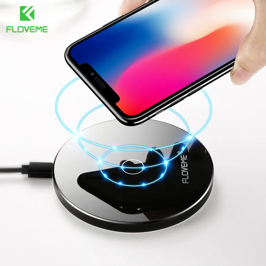 Беспроводное зарядное устройство FLOVEME 10 Вт Qi для iPhone X/XS Max XR 8 Plus зеркальная