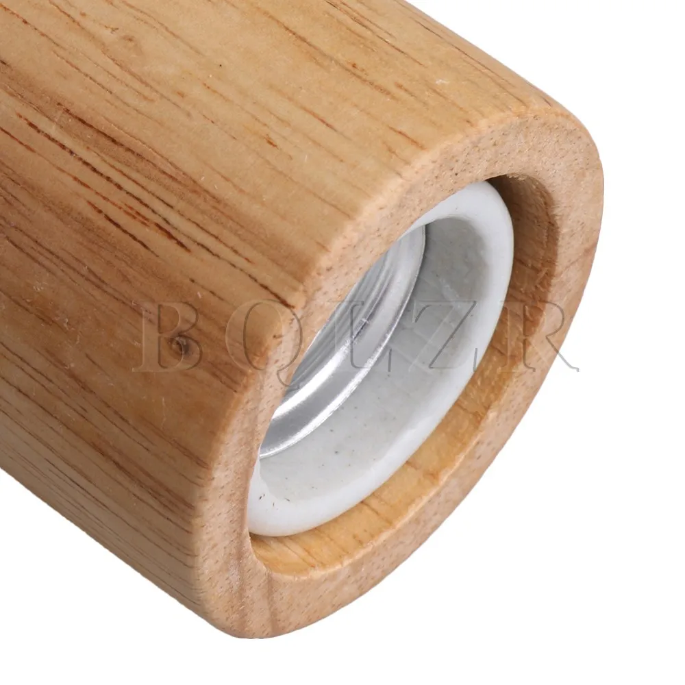 

BQLZR Wooden E27 Ceiling Base Pendant Lights Bulb Lamp Holder Adapter with 100cm Black Wire Cable for DIY Hanging Chandelier