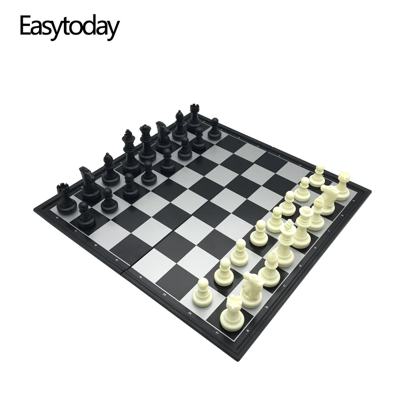 Easytoday набор пластиковых шахматных игр магнитные пластиковые шашки складные