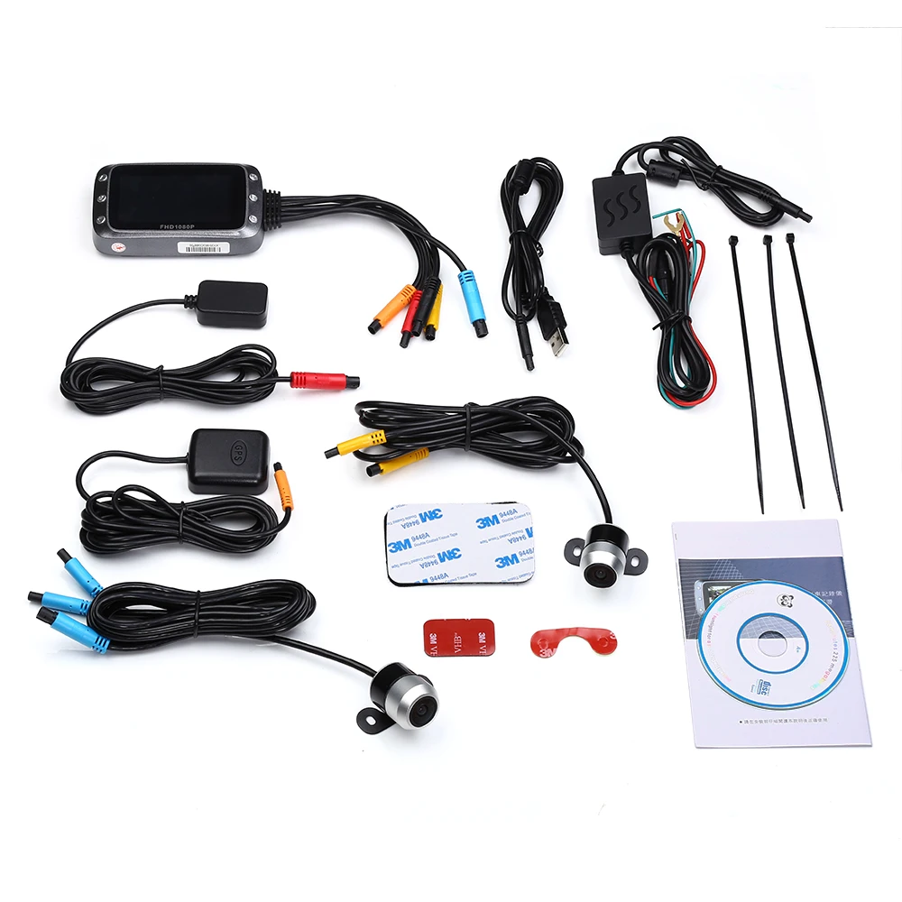 WONVON MT20 3 &quotIPS мотоциклетная Водонепроницаемая камера HD двойной DVR GPS Moto