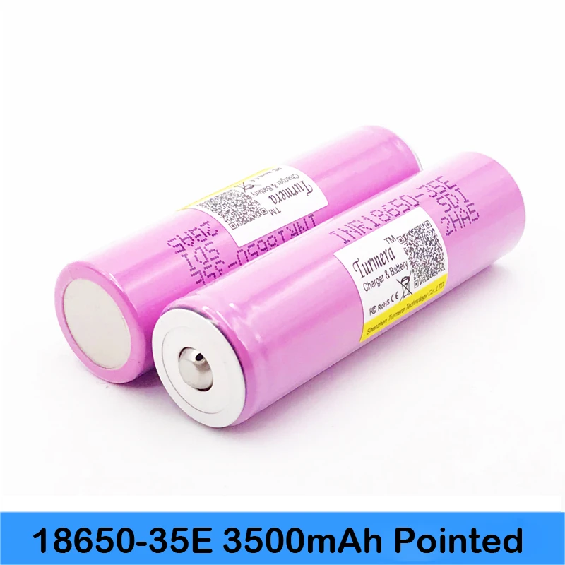 Inr18650 35e Turmera для samsung 18650 3500 mAh 13A разрядка INR18650 35E остроконечная батарея li ion 3 7 v