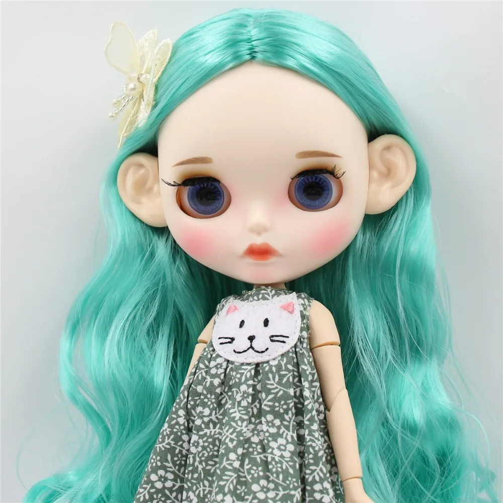Ледяная фабрика blyth кукла 1/6 bjd белая кожа соединение тела Мятные волосы, новое матовое лицо резные губы с бровью индивидуальные лица 30 см