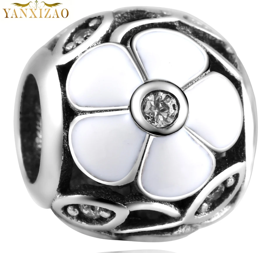 GW235 Горячие серебряные европейские бусины-подвески с фианитами Fit Pandora стиль браслет кулон ожерелье DIY Ювелирные изделия оригиналы - Цвет: GW235