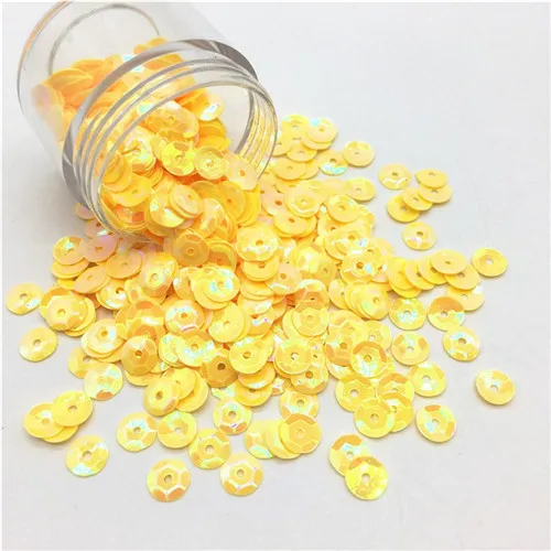 AB yellow Пайетки 6 мм AB Цвет формы чашки ПВХ свободные блестки раззноцветные часы ремесла DIY Декор одежды Lentejuelas пуговицы прозрачные 10 г - Цвет: AB yellow