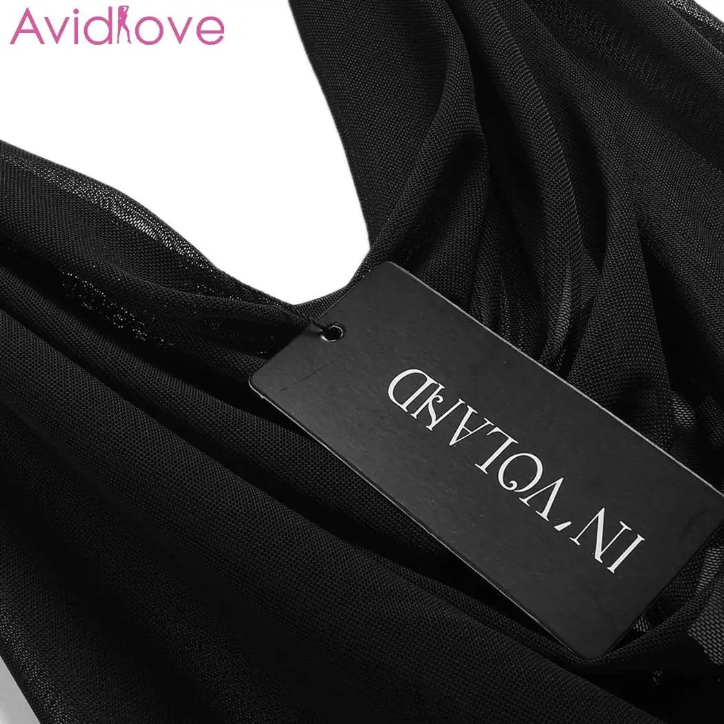 Avidlove Women Plus Size Bodystocking Sexy Costumes Bodysuit Night Mesh Transparent Halter | Тематическая одежда и