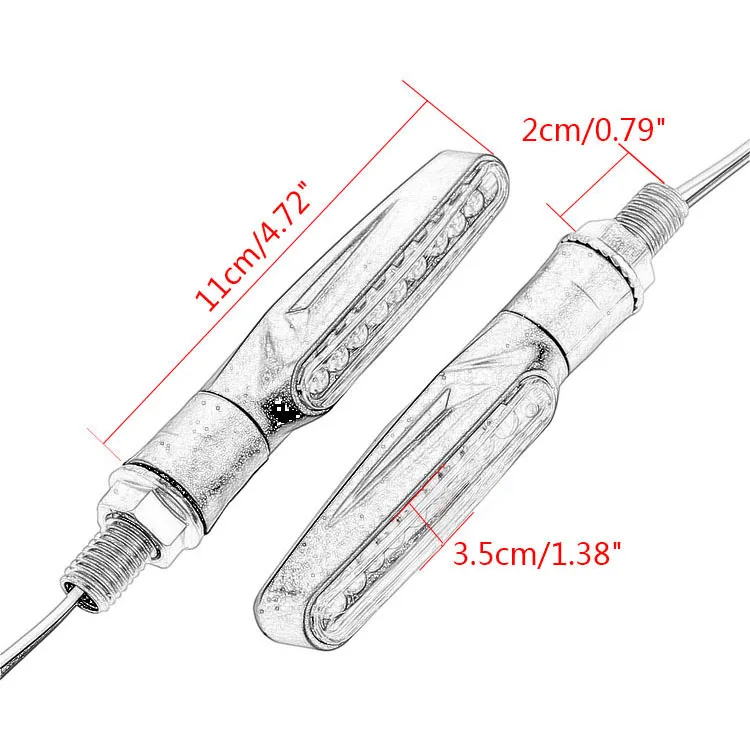 Универсальные мотоциклетные Светодиодные поворотники 2 шт. 12 В мигающие задние