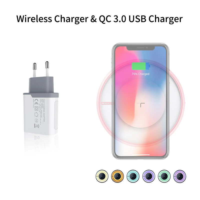 Быстрая Беспроводной Зарядное устройство Nillkin Ци зарядного устройства с QC 3 0