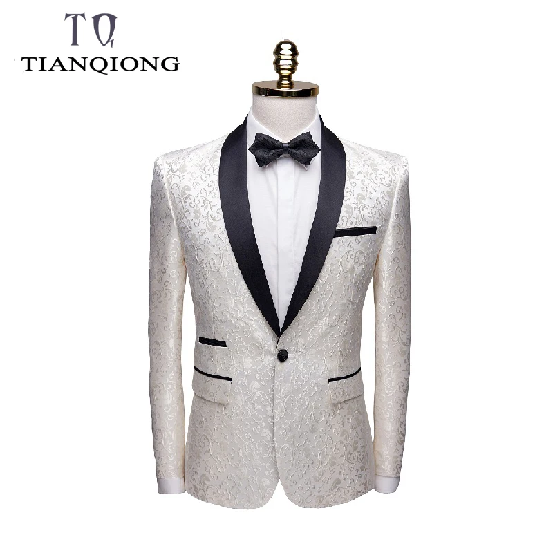 Мужской Блейзер 2019 брендовый мужской блейзер с воротником шалью черный