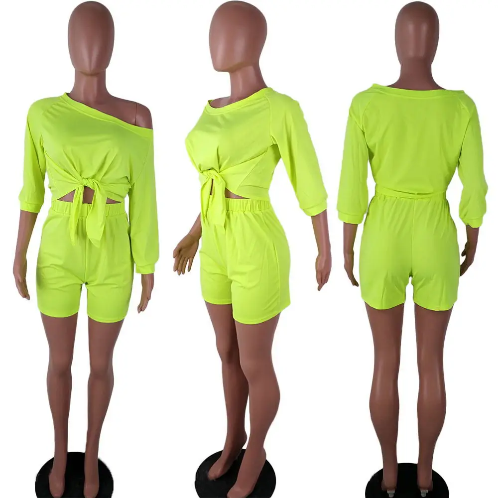 

HAOOHU Two Piece Set Loose Crop Top and Biker Shorts Sweat Suits Summer Clothes for Women 2 Pcs Sexy Club Outfits Tracksuit